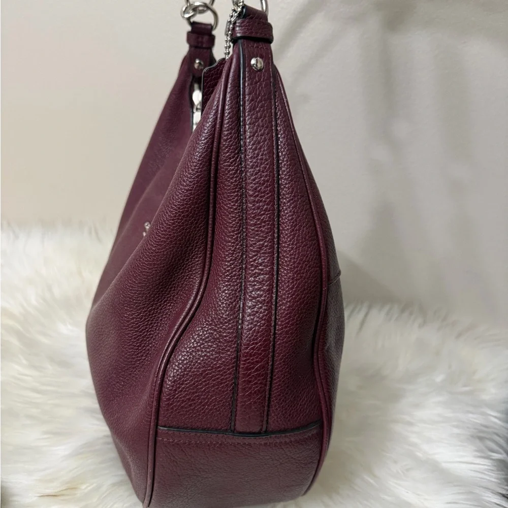Coach #F38259 Deep Red Leather Hobo Bag